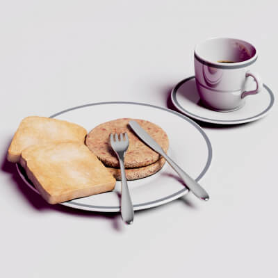 Cup of Coffee and Toast on Plate