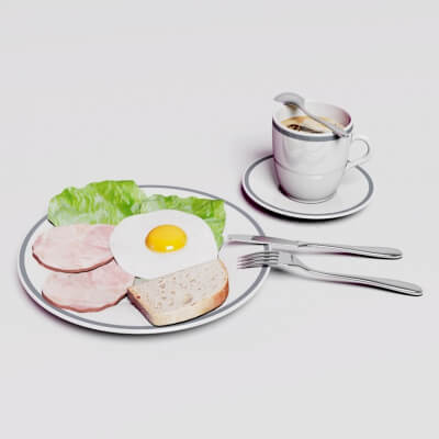 Food-001 Breakfast Plate With Egg and Toast