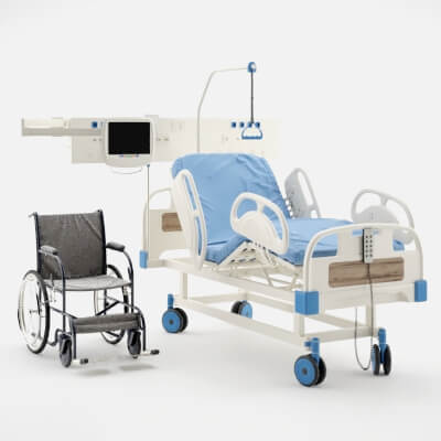 Medical Bed and Wheel Chair