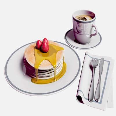 Plate With Cup of Coffee and Slice of Cake