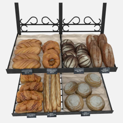 Rack with Bread - 3D Model by Smart3DModels