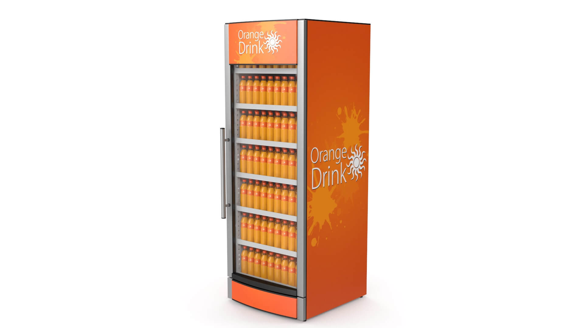 Supermarket Orange Juice Refrigerator 3D Model by Smart3DModels