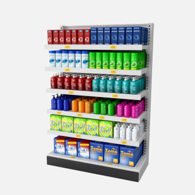Supermarket Shampoos Shelf - 3D Model by Smart3DModels
