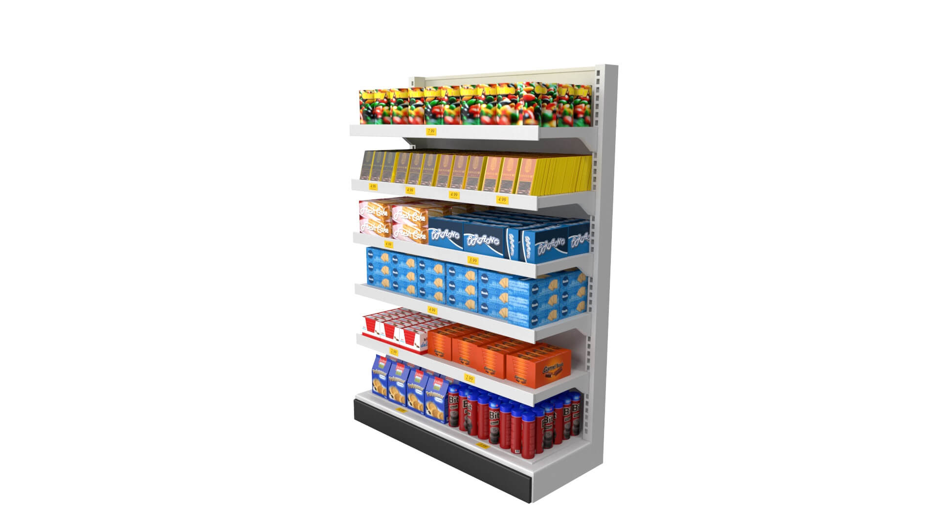 Supermarket Snacks Shelf Free 3D Model by Smart3DModels