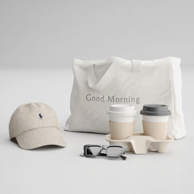Tote Bag and Paper Cups