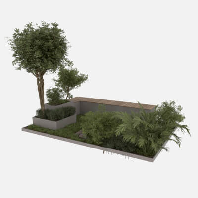 Urban Furniture Bench with Plants