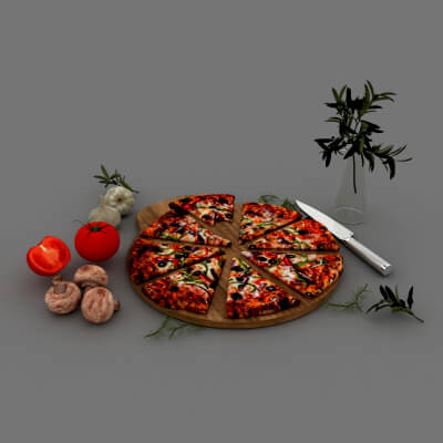 Pizza with Tomato and Garlic