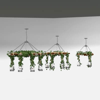 Wood Ceiling Lamp with Rope