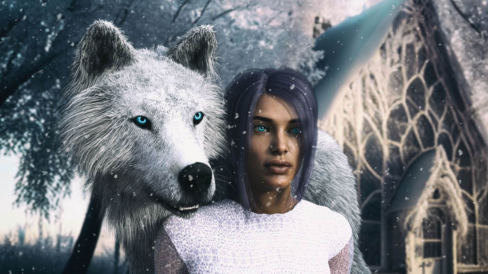 Winter Wolf 3D Render, Digital Art by SmR