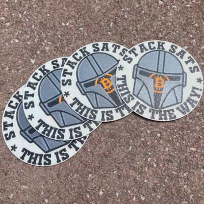 Stack Sats Sticker Stack Sats - Mandalorian BTC Coaster 3D Model by Smurf_SVK