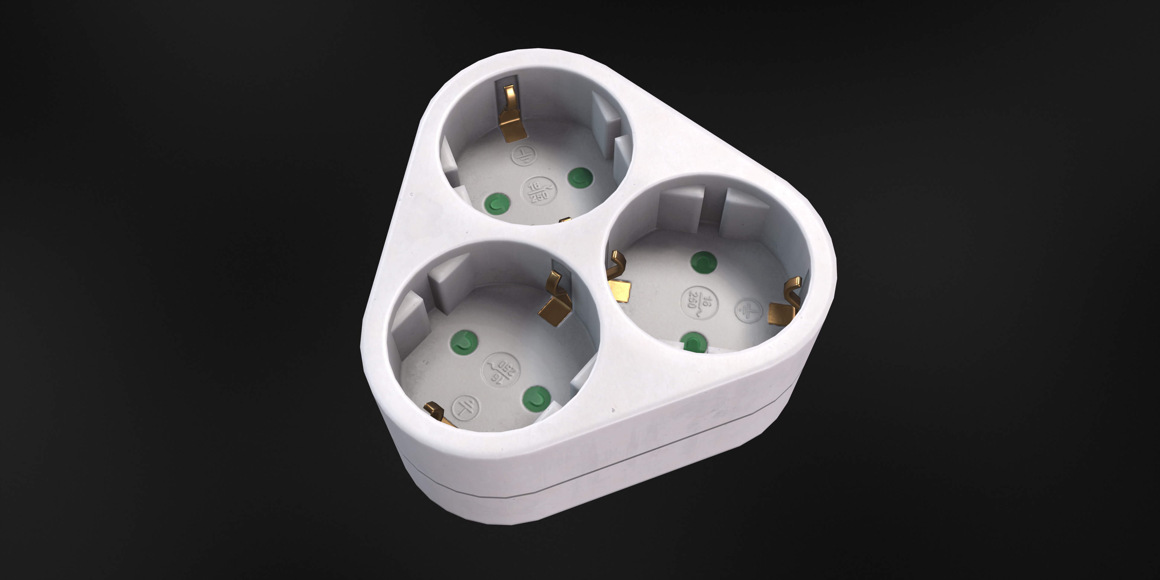 Triple Socket Adapter – Tk-S1 3D Model by solo_GRV