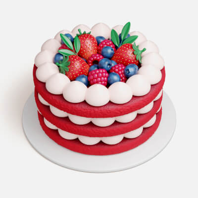 Red Velvet Cake - 3D Model by SoulDELF