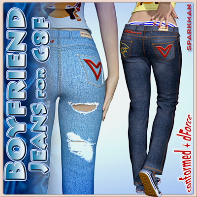 dForce Boyfriend Jeans for Genesis 8 Female