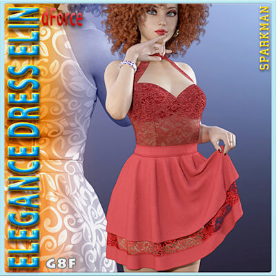 dForce Elegance Dress Elin for Genesis 8 Female