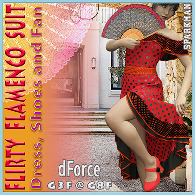 dForce Flirty Flamenco Suit for G8F and G3F