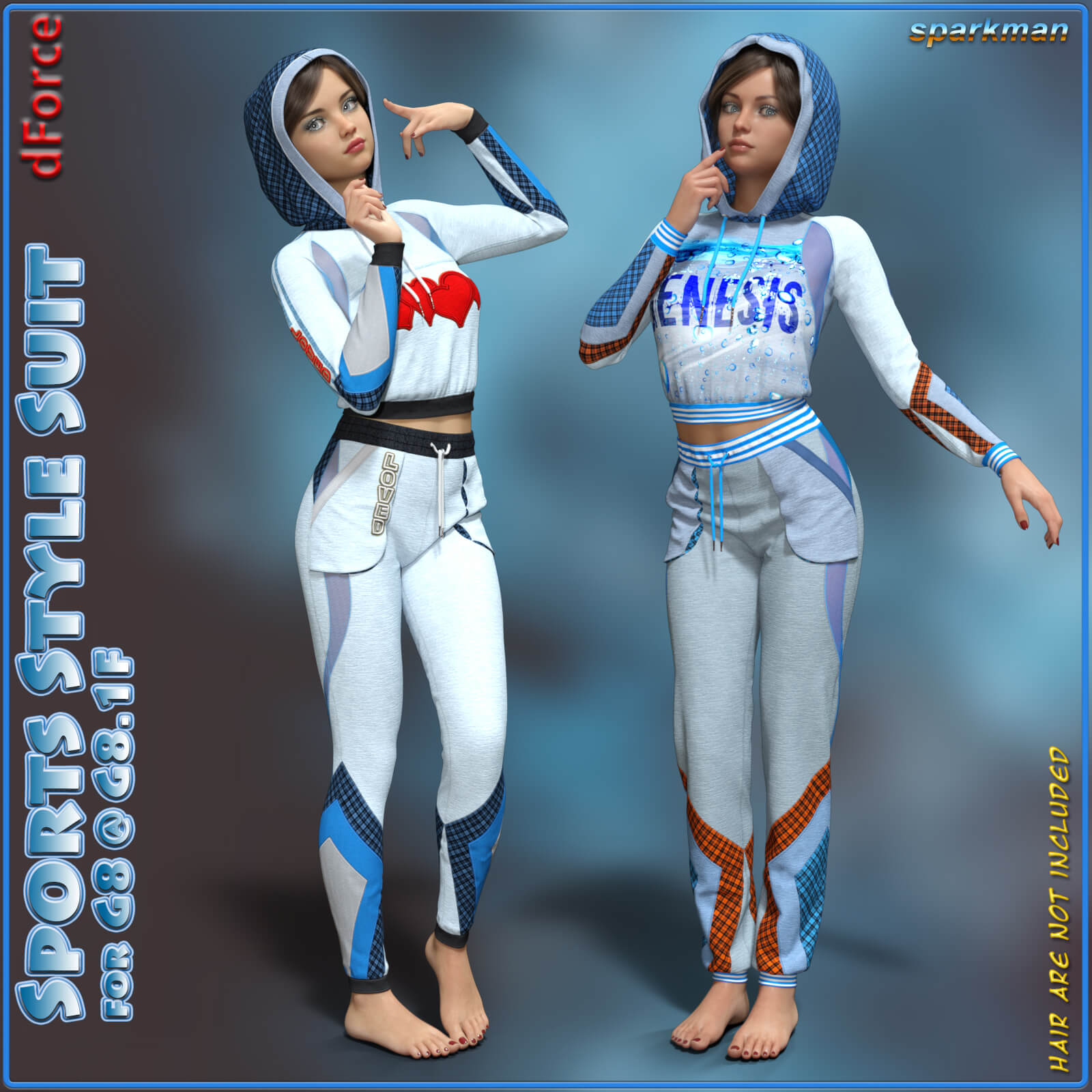 dForce G8 Sports Style Suit for G8F G8.1F Daz Content by Sparkman