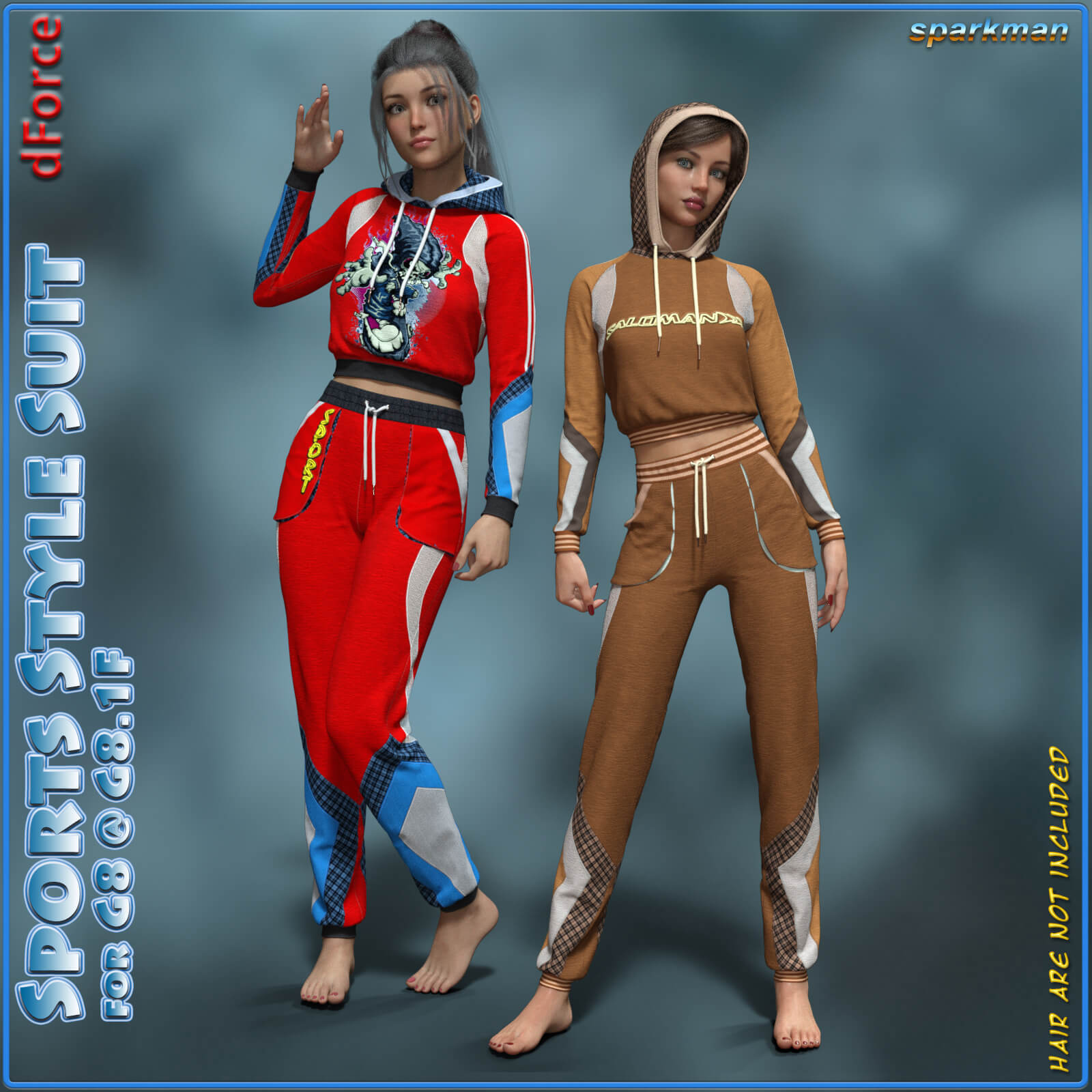 dForce G8 Sports Style Suit for G8F G8.1F Daz Content by Sparkman