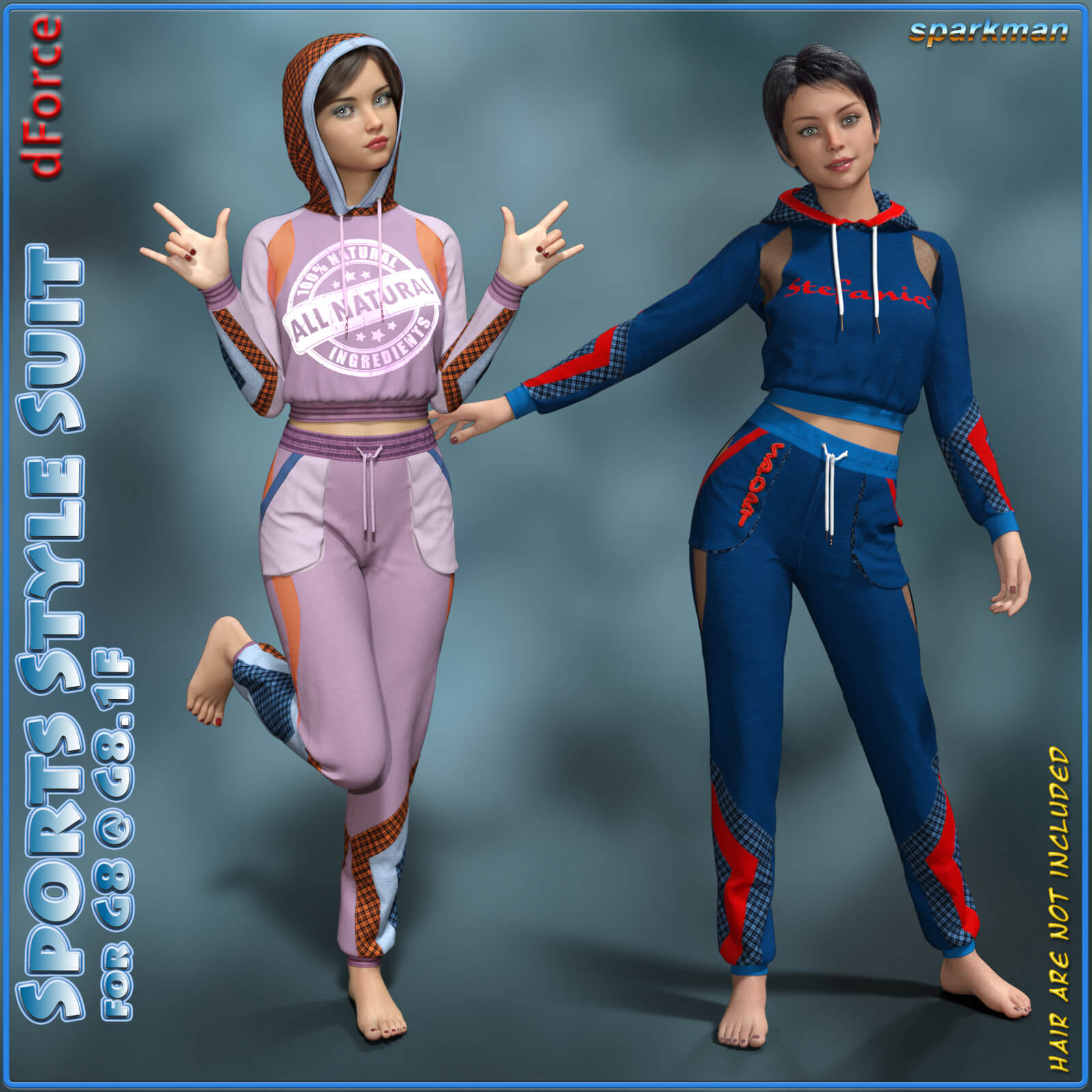 dForce G8 Sports Style Suit for G8F G8.1F Daz Content by Sparkman
