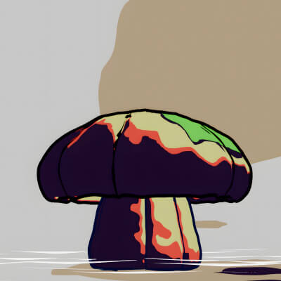 Stylized Cartoon Mushroom - Hand Painted 3D Asset