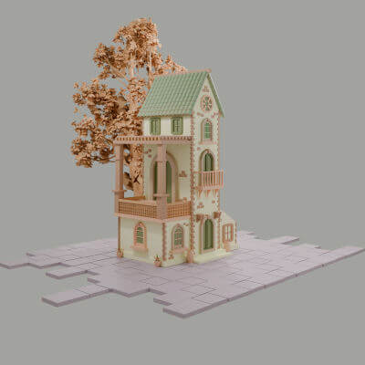 Stylized Fantasy Building &ndash Game-Ready and 3D Printabl