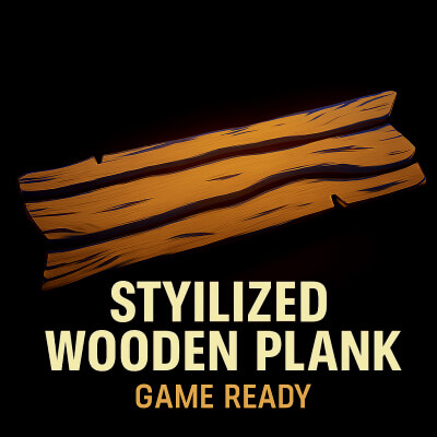 Stylized Wooden Plank &ndash High-Quality 3D Game Asset - P