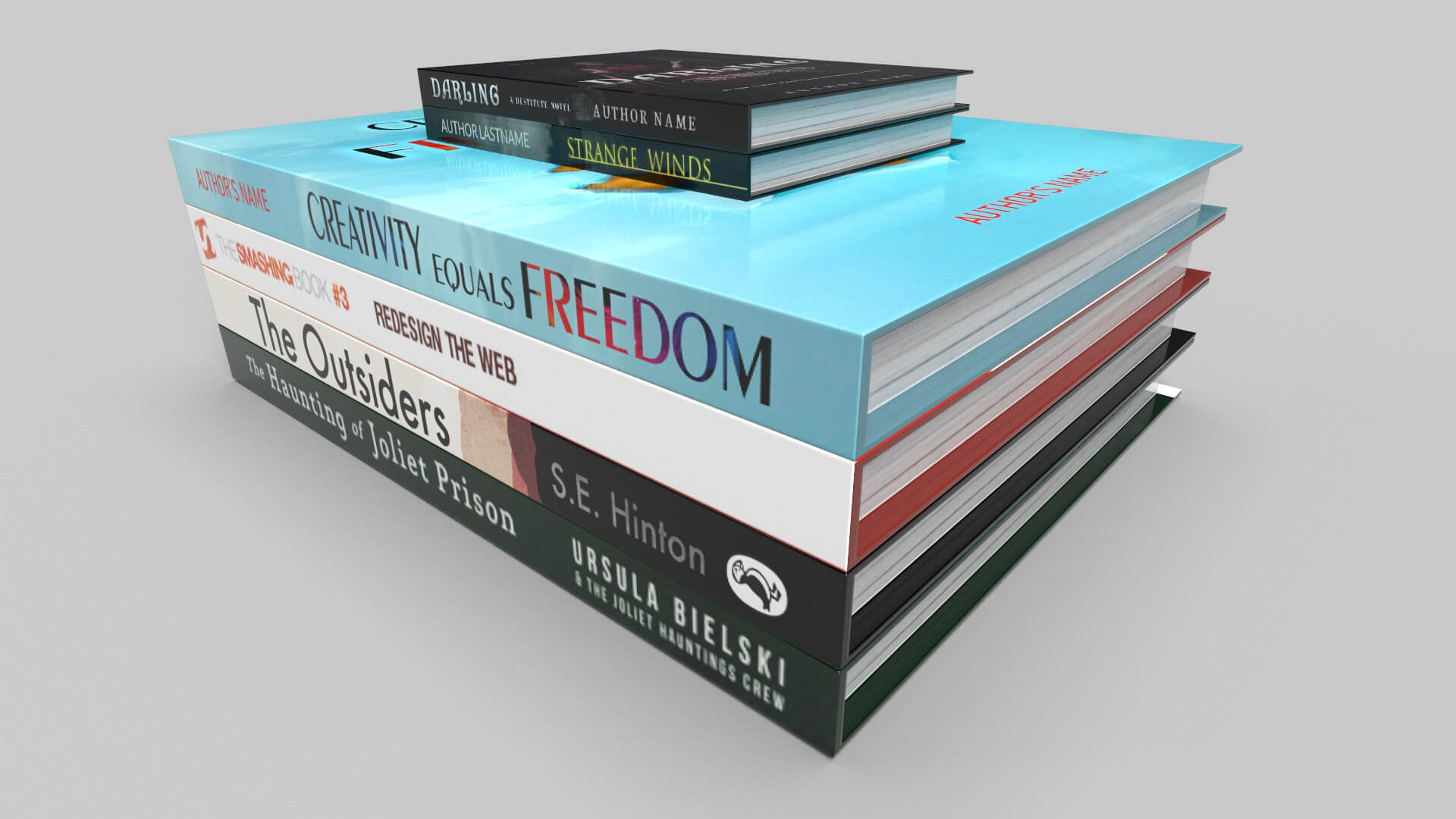 Books with Cover RH1 - Free 3D Model by Speedup