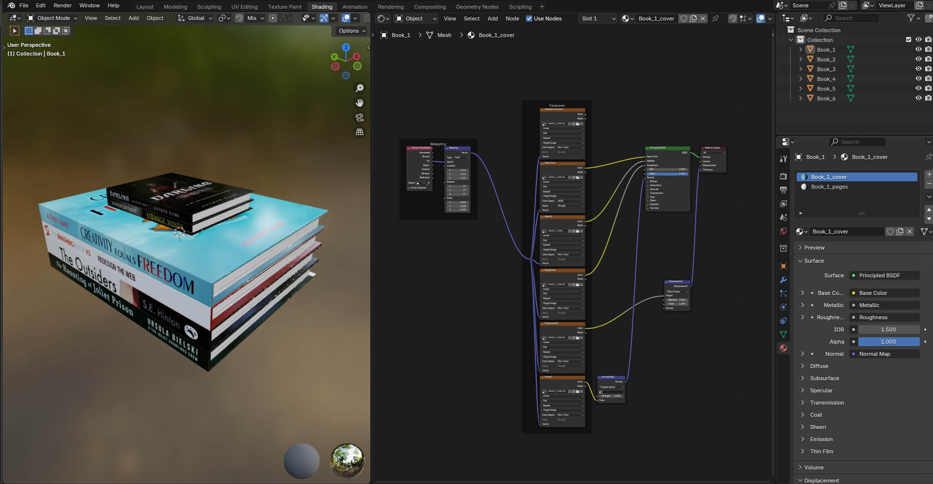 Books with Cover RH1 - Free 3D Model by Speedup