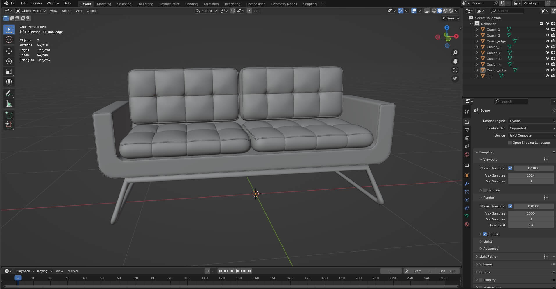 Sofa Design 7 - 3D Model by Speedup