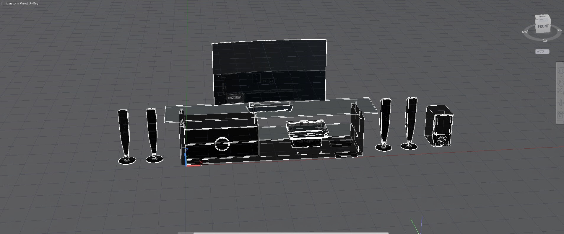 TV With Home Theater A1 - 3D Model by Speedup