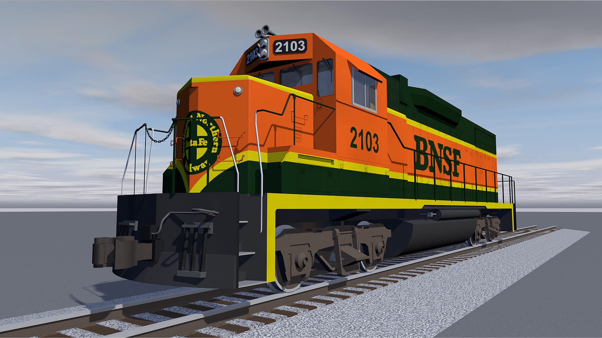 Bnsf Train Engine - EMD GP38 3D Model by SpiritSwitchboard
