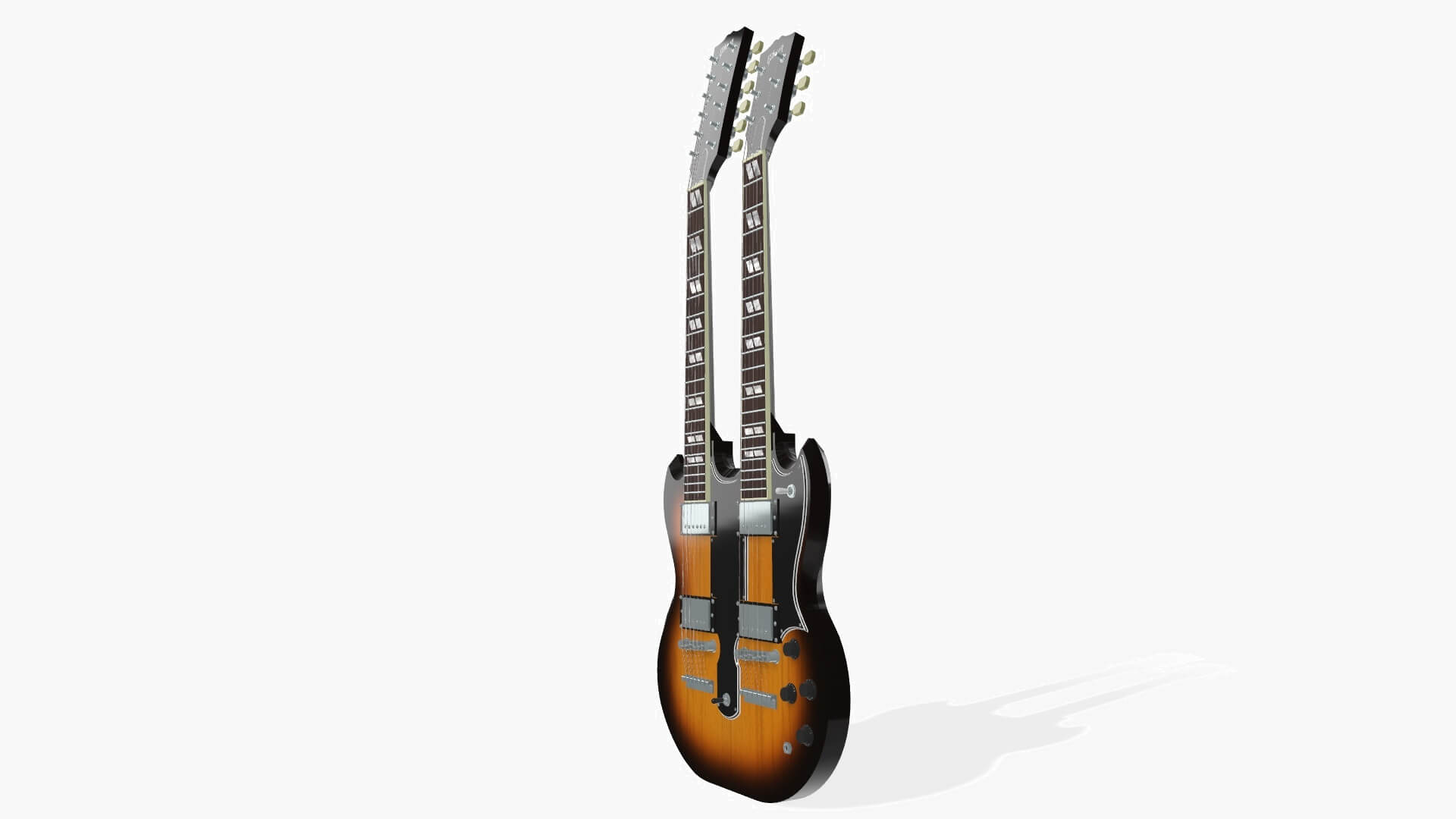 Gibson Double Neck Guitar With Tobacco Sunburst Finish - 3D Model by ...