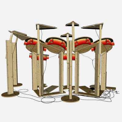 My Home Built Electronic Drum Kit From 2011 - 3D Model by SpiritSwitchboard