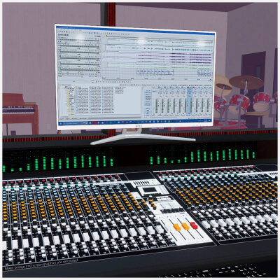 Recording Studio with Music Instruments and Equipment - 3D Model by ...