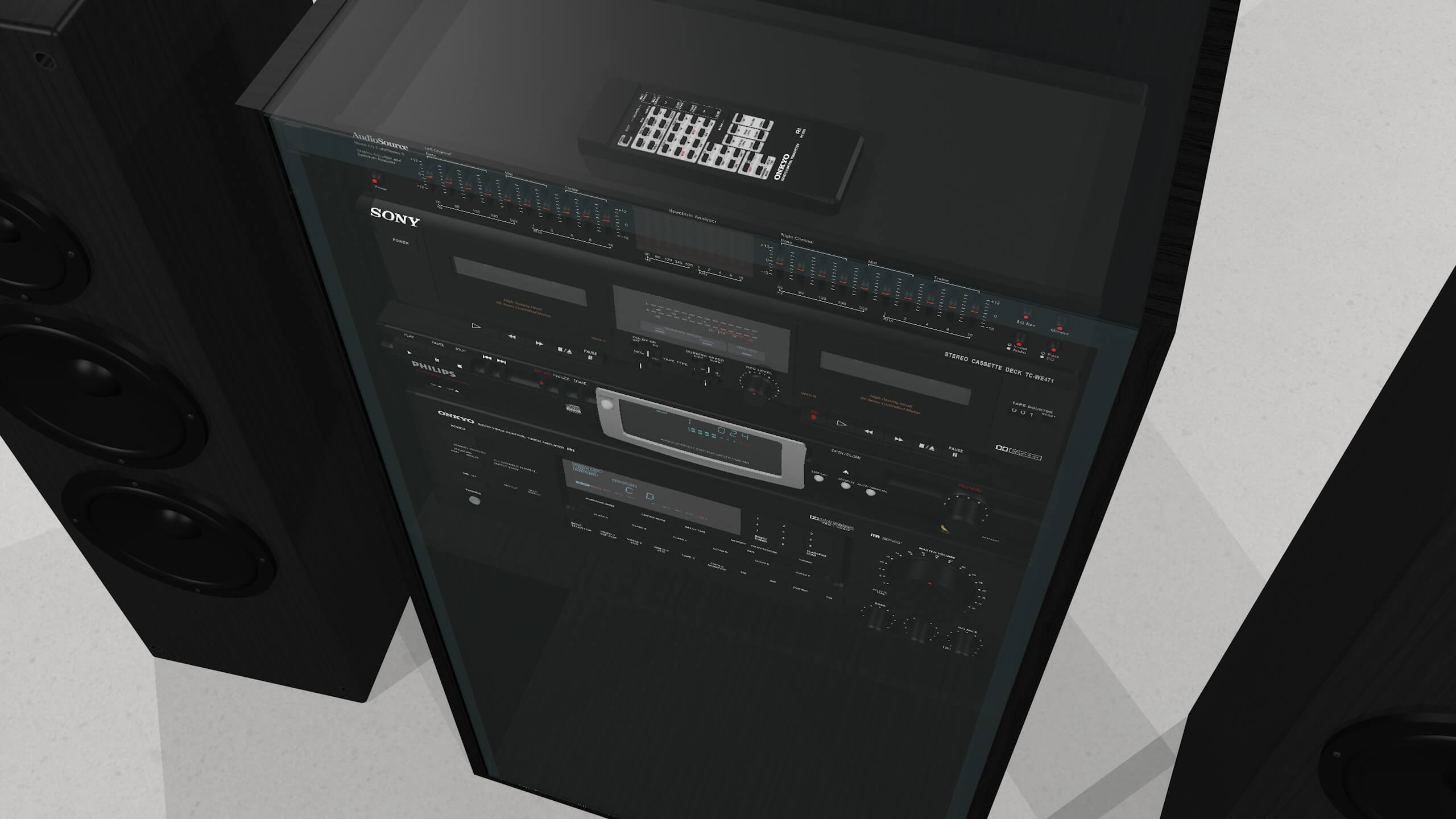 Stereo Setup With Receiver Cassette Player CD Recorder - 3D Model by ...
