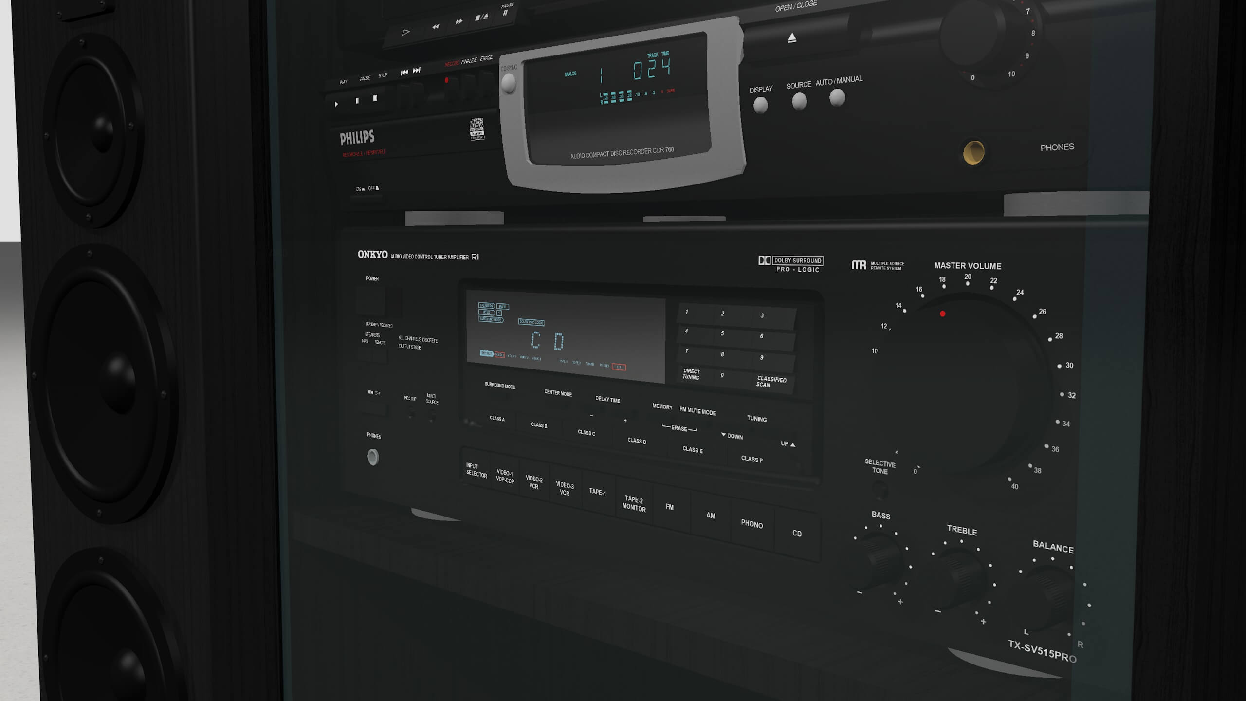 Stereo Setup With Receiver Cassette Player CD Recorder - 3D Model by ...
