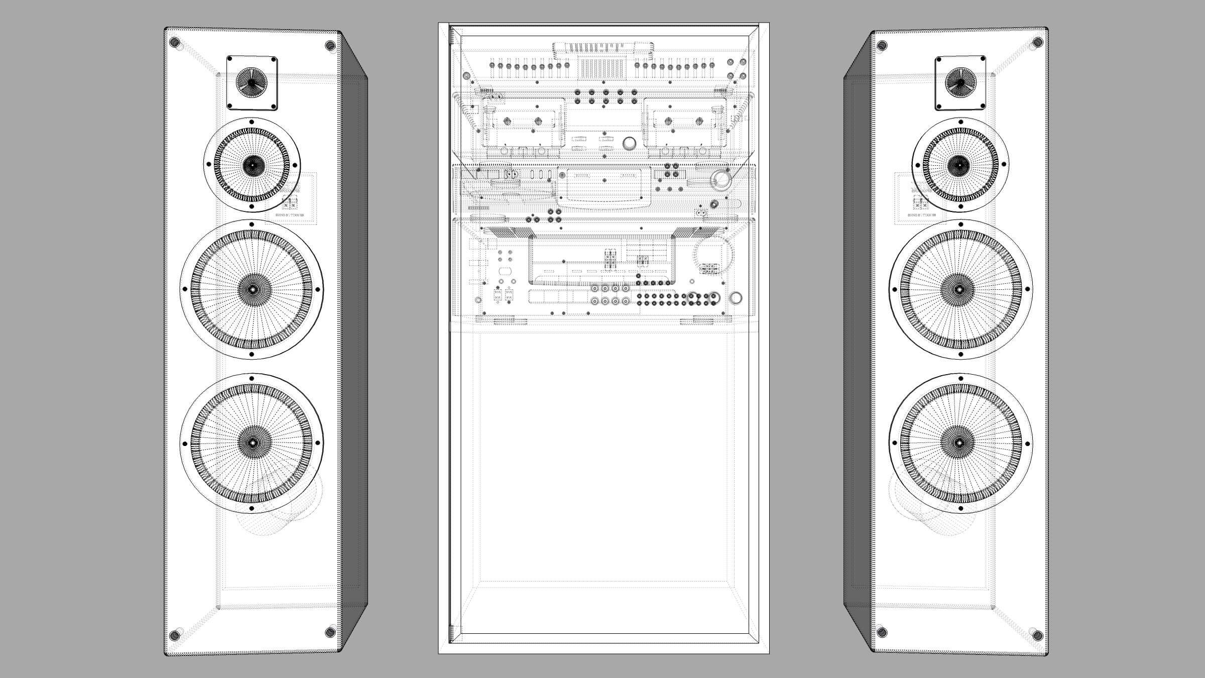 Stereo Setup With Receiver Cassette Player CD Recorder - 3D Model by ...