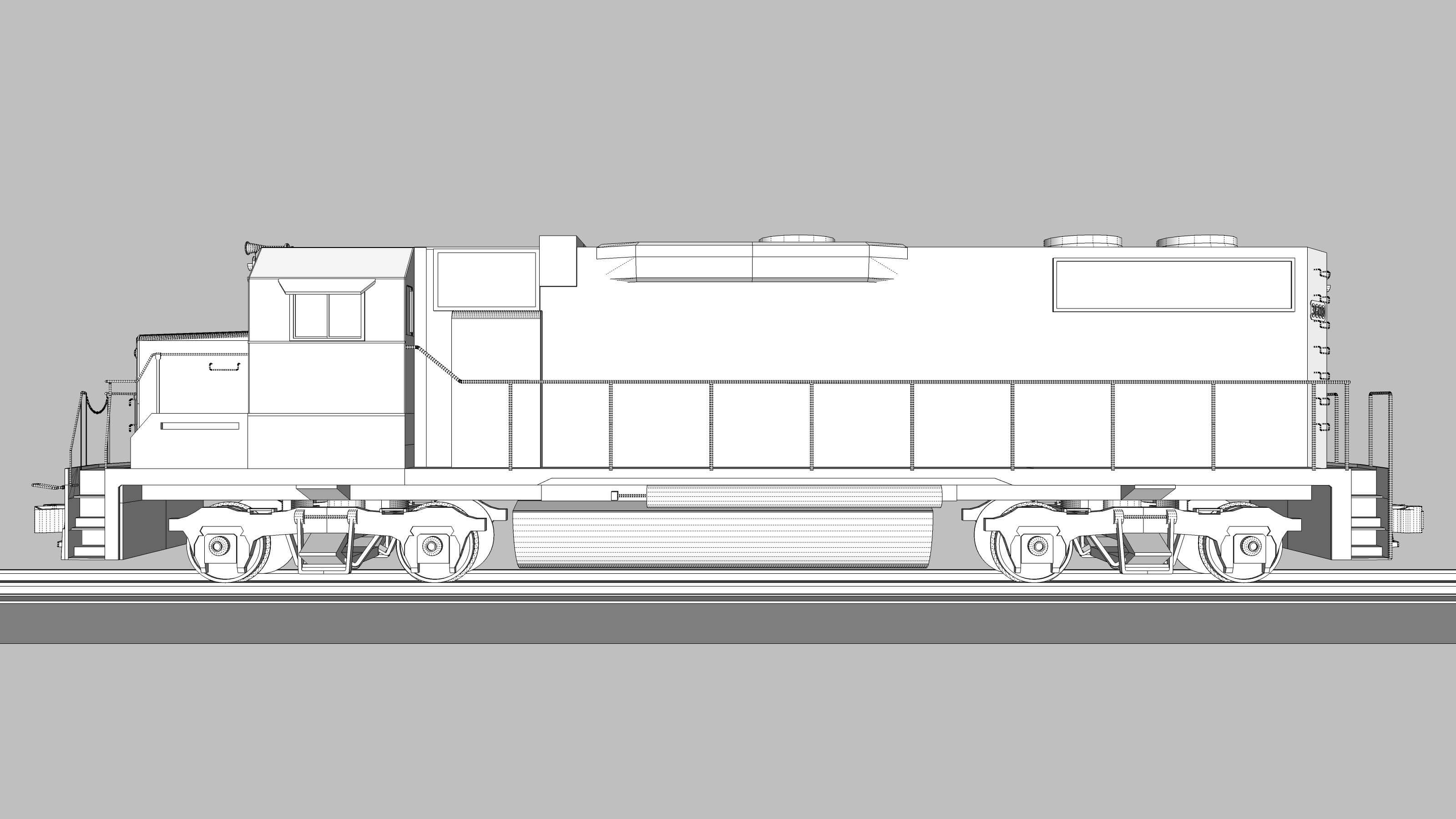 Train Engine - EMD GP38 3D Model by SpiritSwitchboard