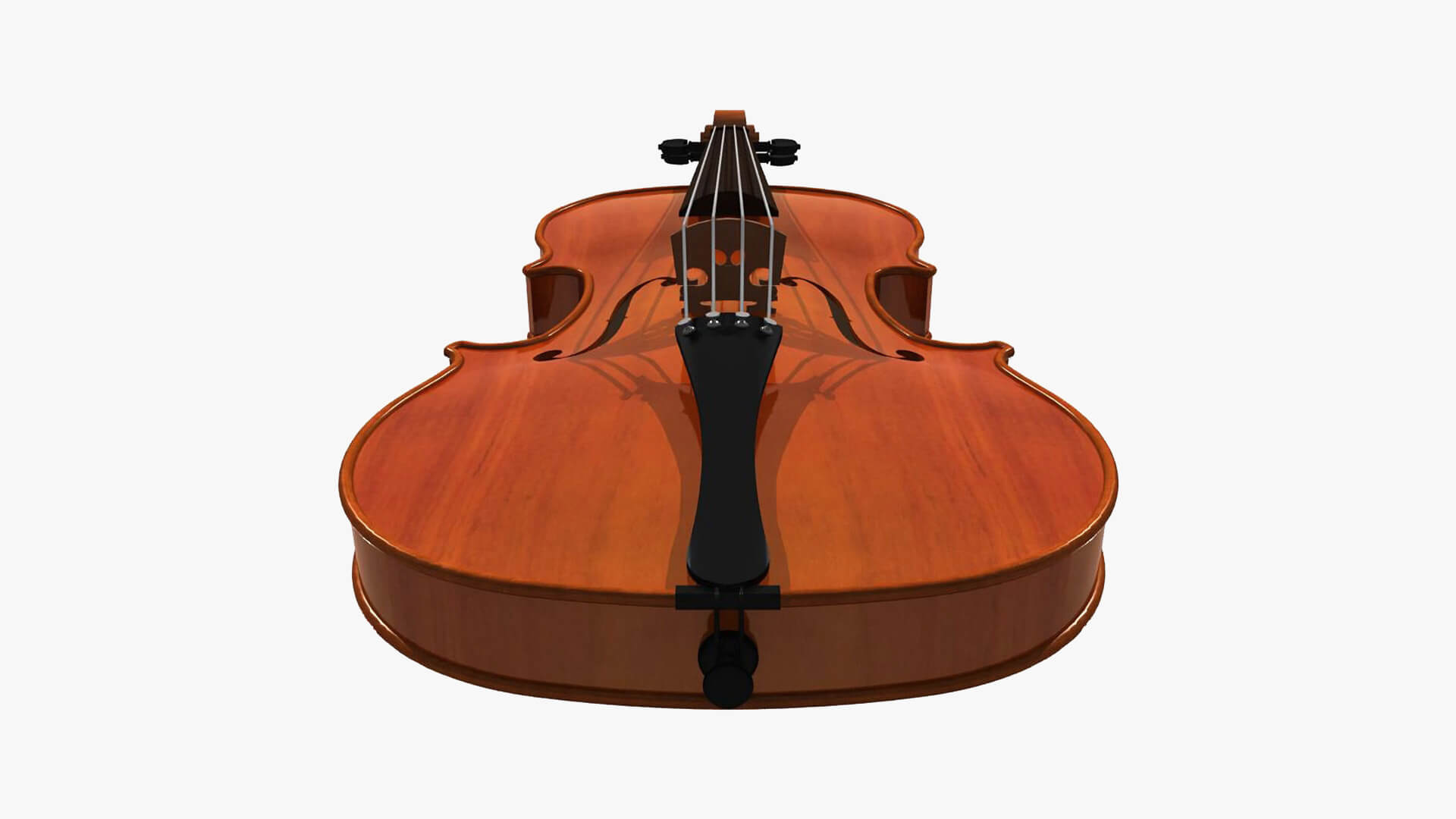 Violin and Bow With Wood Finish - 3D Model by SpiritSwitchboard