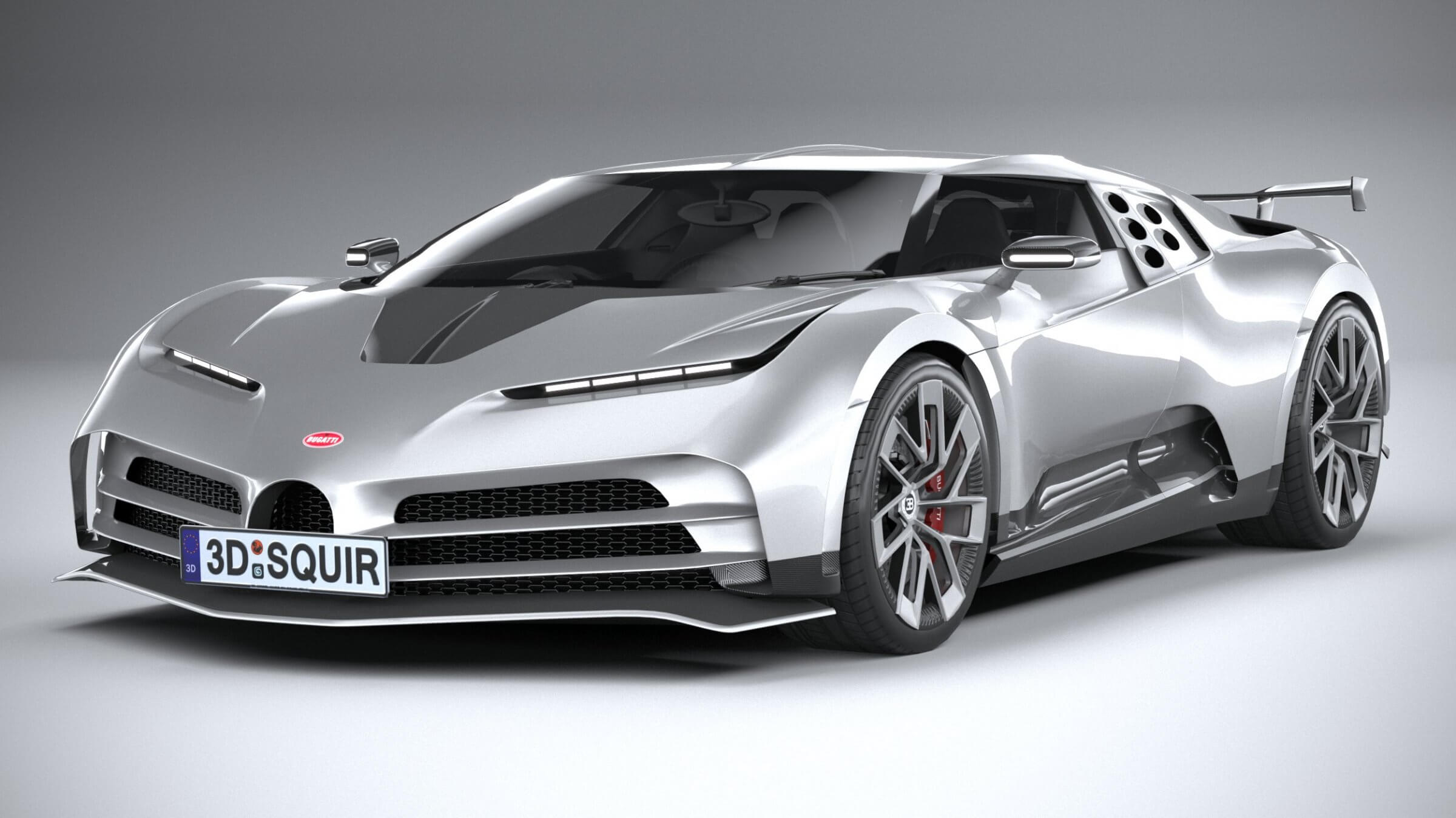 Bugatti Centodieci 2020 Low Poly 3D Model By SQUIR