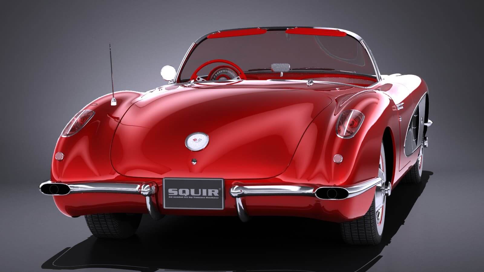 modèle 3D de LowPoly Chevrolet Corvette C1 1958 - 1341283