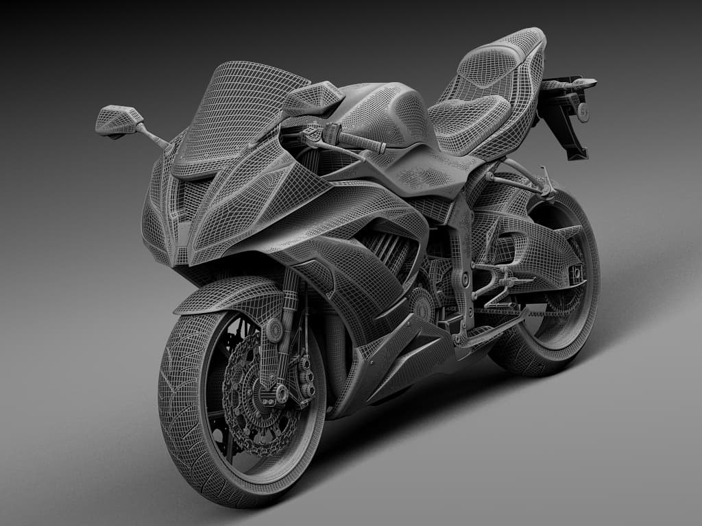 Kawasaki Ninja ZX-6R 2015 3D Model by SQUIR