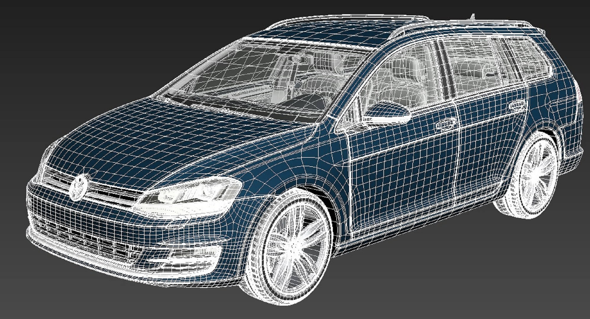 Volkswagen Golf Variant 2014 - 3D Model by SQUIR