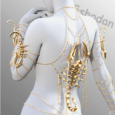 Scorpio Body Chains for Genesis 9 and Genesis 8 Females