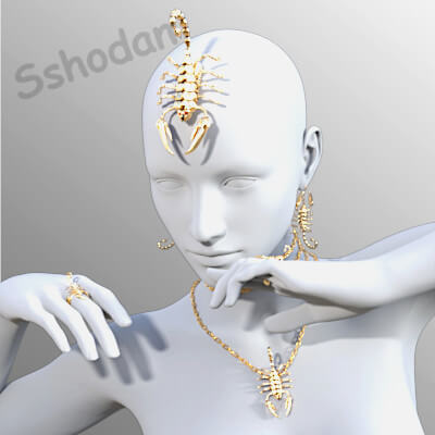 Scorpio Jewelry for Genesis 9 and Genesis 8 Females