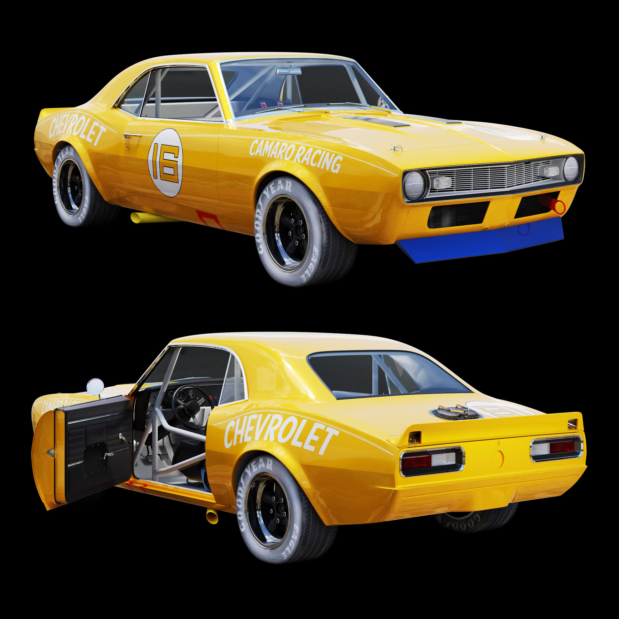 Chevrolet Camaro Racing 1968 - 3D Model by sta_84