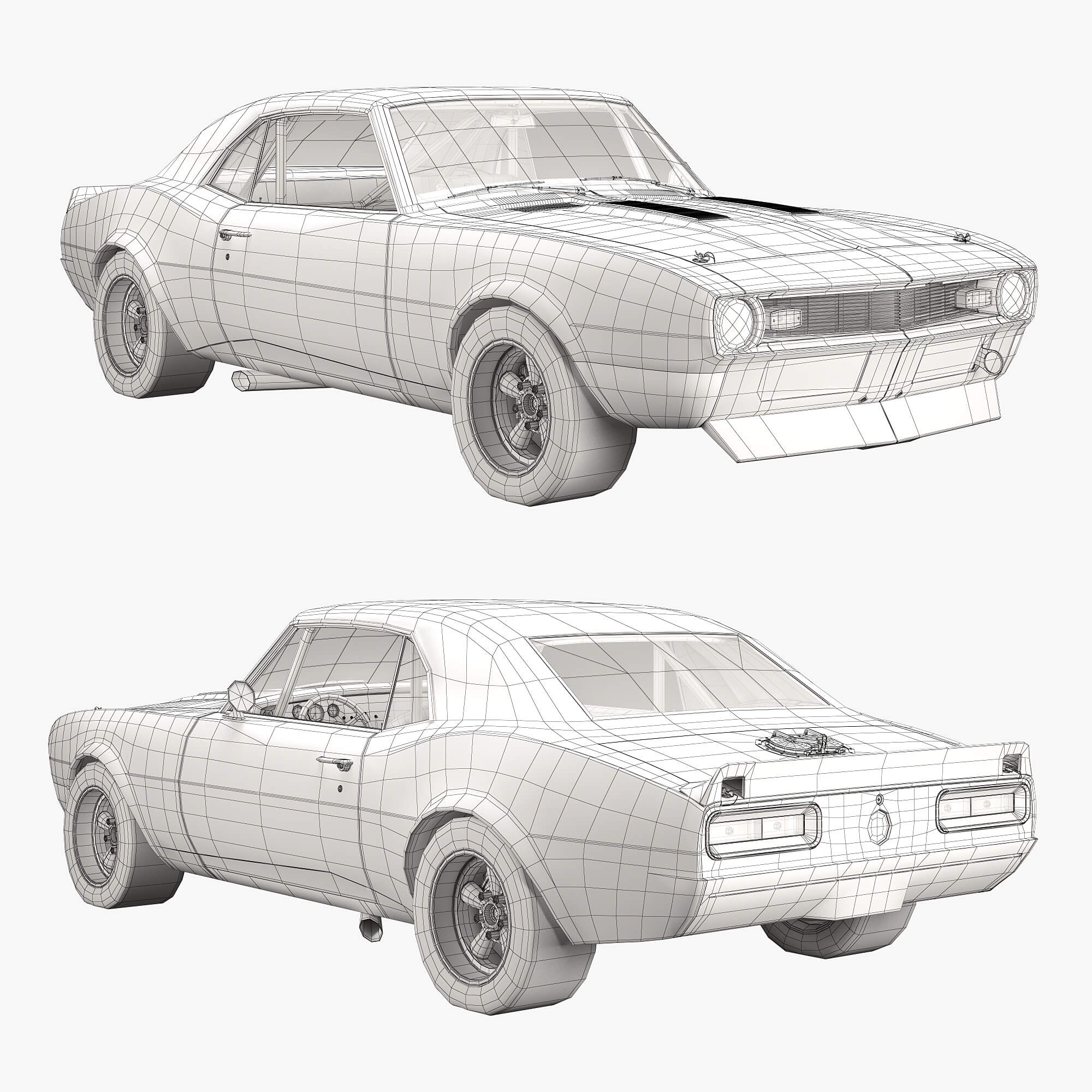 Chevrolet Camaro Racing 1968 - 3D Model by sta_84