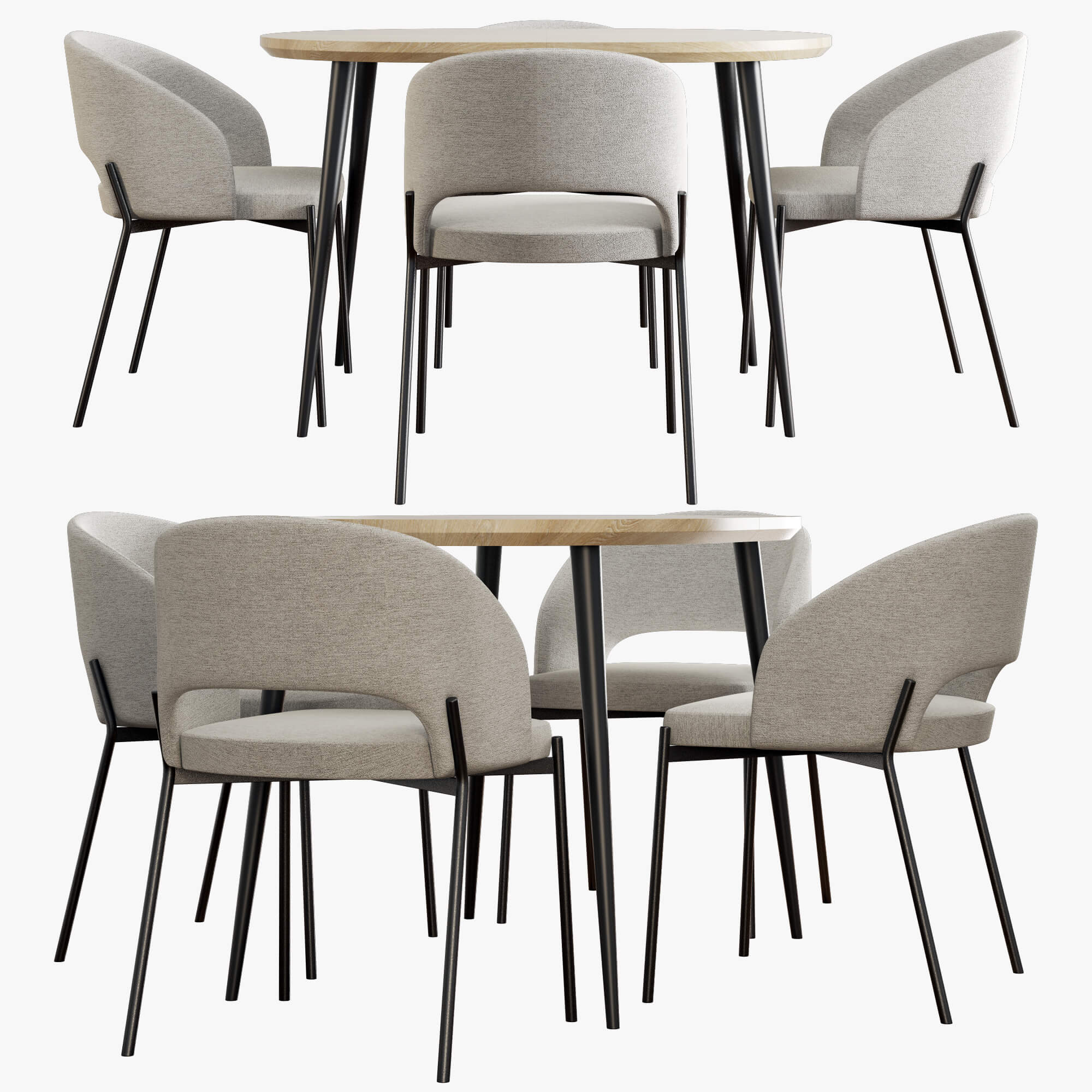 Halmar Dining Set 2 Colorado Table K-164 Cair 3D Model by sta_84