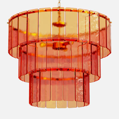 Houseof Amber Glass Three Light Chandelier - 3D Model by sta_84