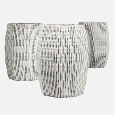 Kathy Kuo Home Ravi Global Bazaar Porcelain Bamboo Stool - 3D Model by