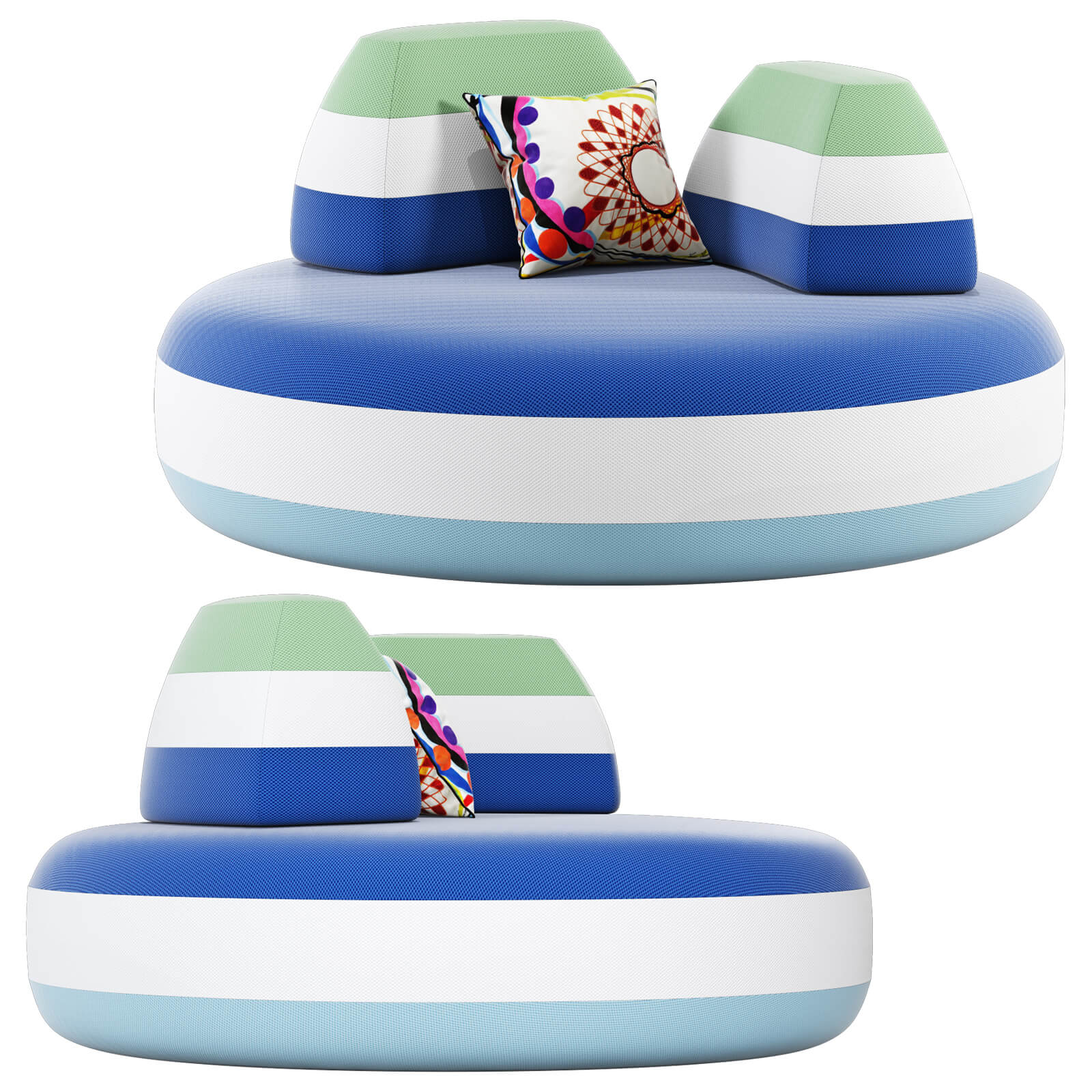 Roche Bobois Bombom Round Ottoman - 3D Model by sta_84